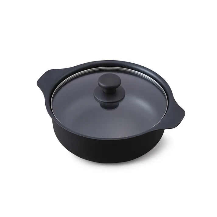 アイリスオーヤマ 鍋 IH対応鍋 24cm IHKP-P24-B ブラック 保温 調理 IH調理器 4967576507257【別送品】