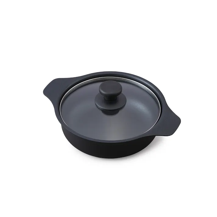 アイリスオーヤマ 鍋 IH対応鍋 20cm IHKP-P20-B ブラック 保温 調理 IH調理器 4967576507288【別送品】