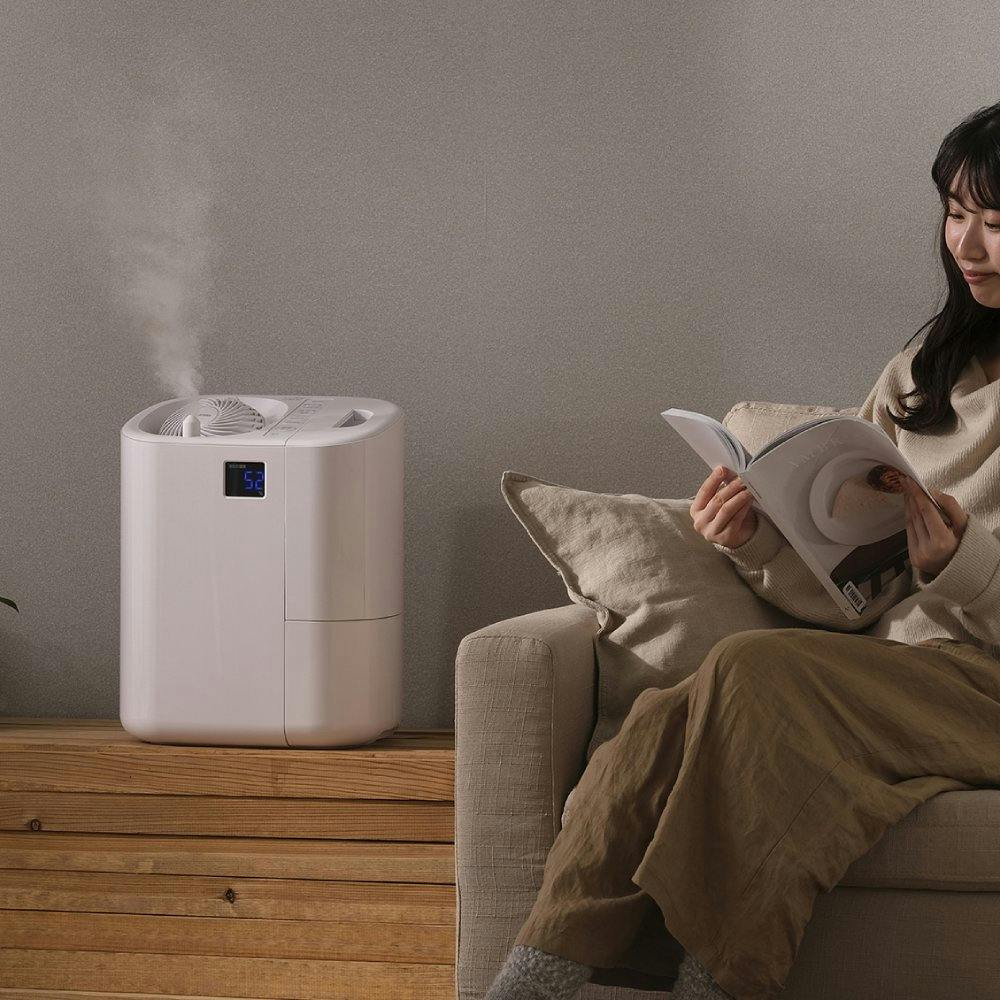 アイリスオーヤマ サーキュレーター加湿器 HCK-5520-W ホワイト 喉 声