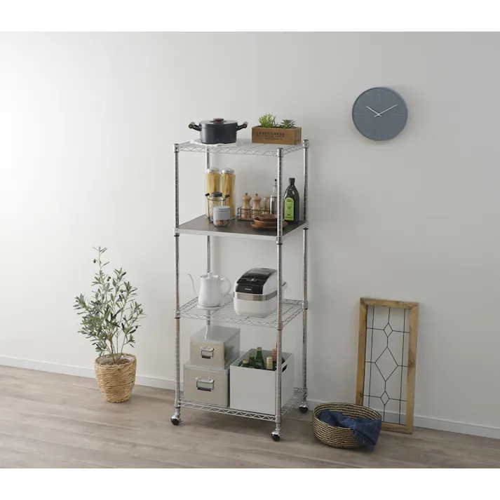 アイリスオーヤマ メタルラック ウッディ棚板 MR-61TWM ダークブラウン リビング 整理収納 収納 キッチン ガレージ メタルラック スチールラック 4967576512138【別送品】