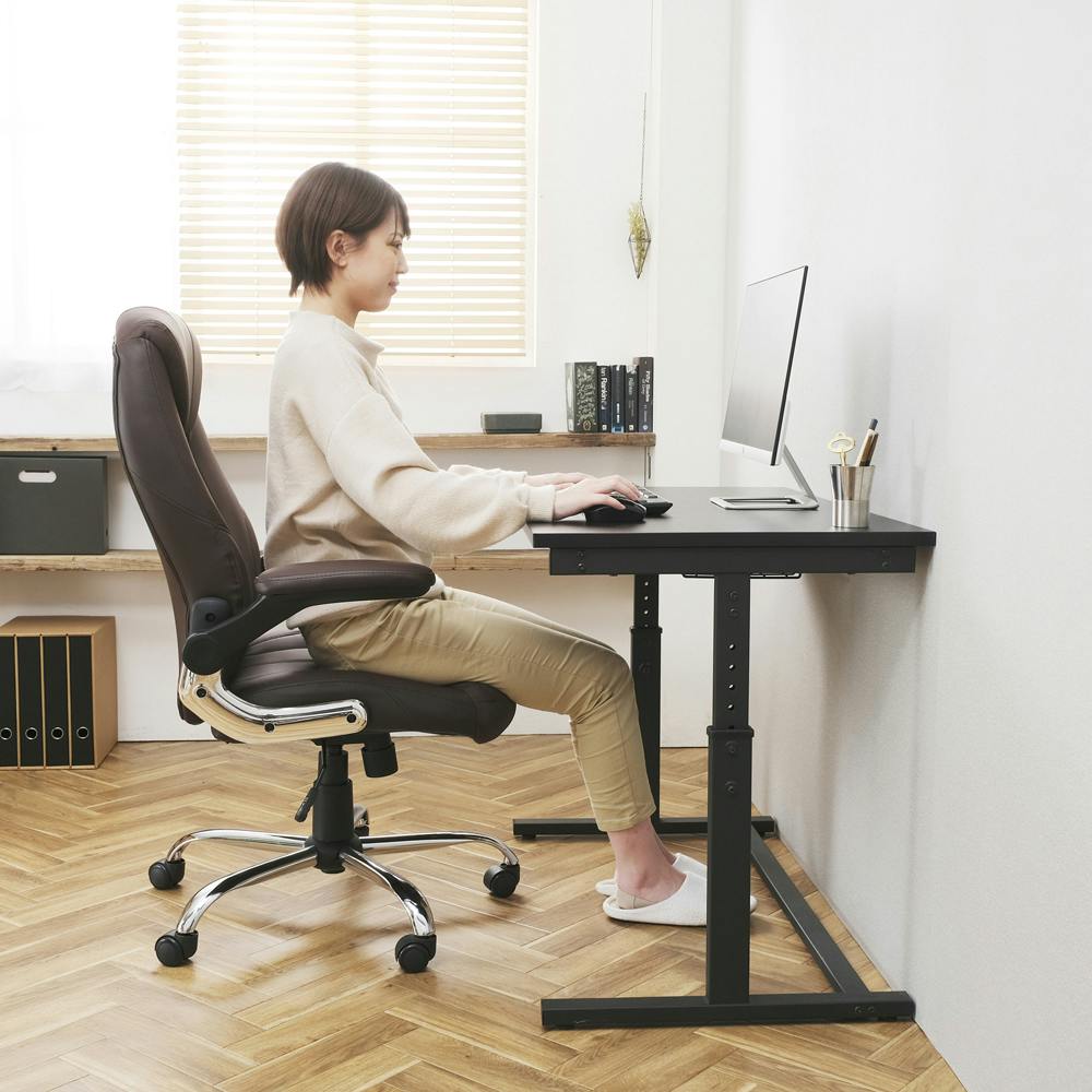 アイリスオーヤマ レザーチェア OFC-LE ブラウン リビング ワーク