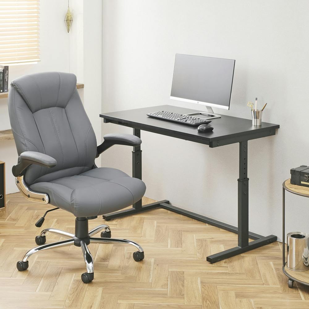 アイリスオーヤマ レザーチェア OFC-LE グレー リビング ワーク