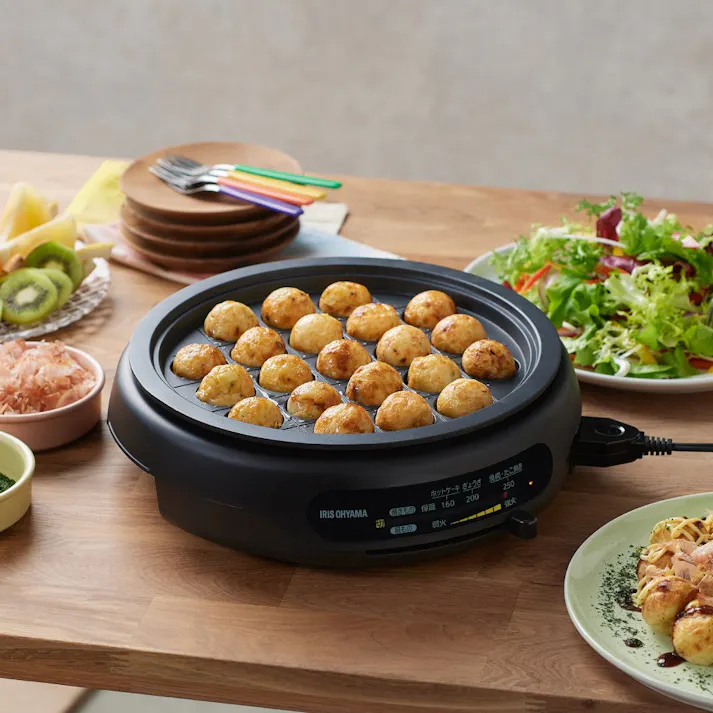 アイリスオーヤマ グリル鍋 3枚プレート IGU-B3-B ブラック 調理家電 ホットプレート 4967576525824【別送品】