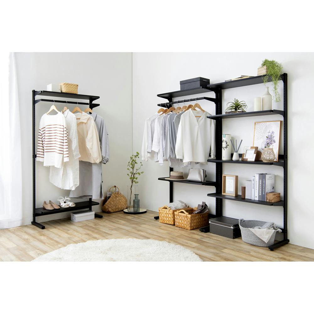 アイリスオーヤマ スタイルウォールラック SWR-850 ブラック/ブラック