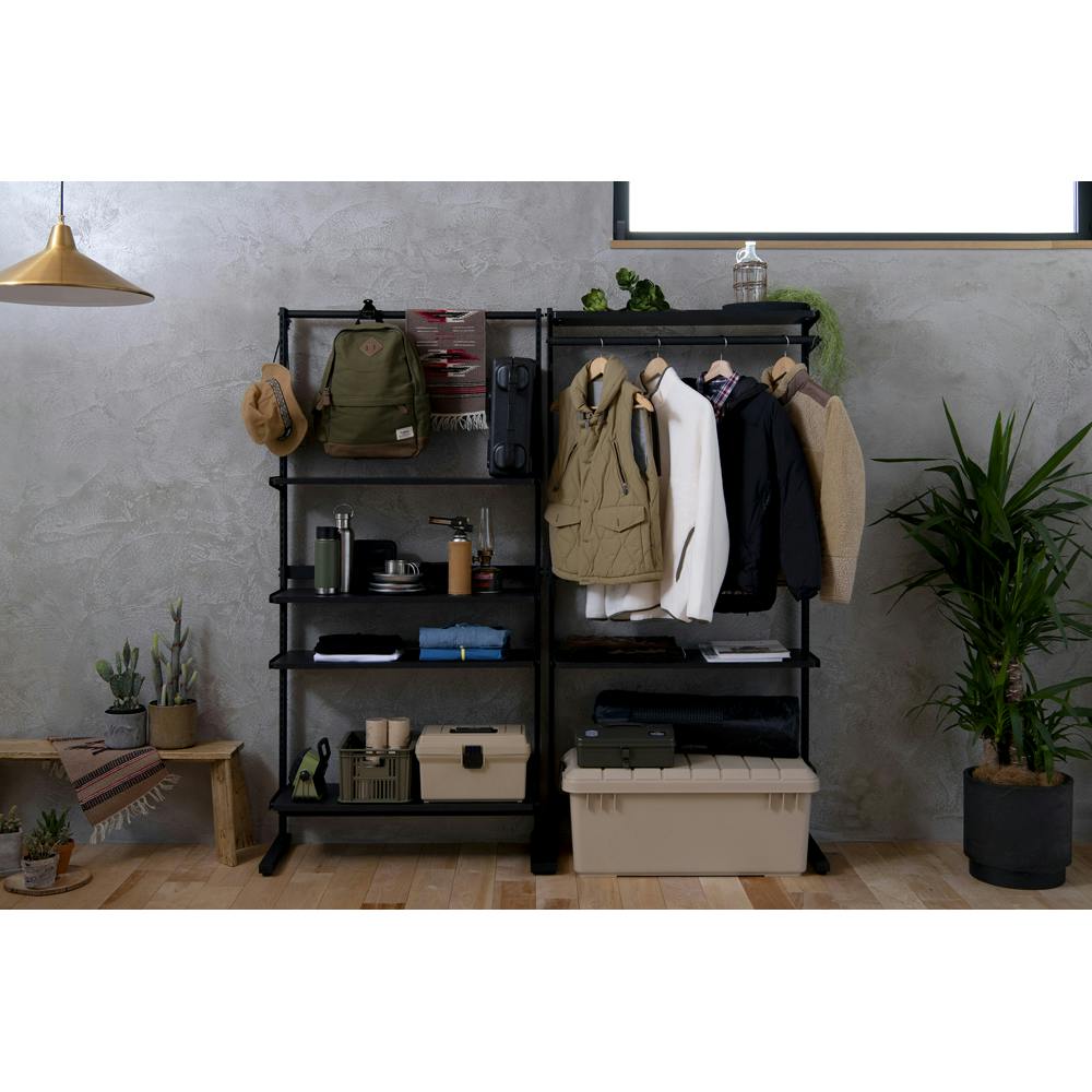 アイリスオーヤマ スタイルウォールラック SWR-850 ブラック/ブラック