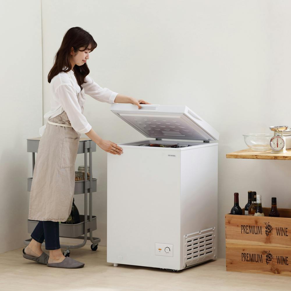 期間限定出品　2021年製　アイリスオーヤマ 冷蔵庫 ホワイト162L アイリスオーヤマ 上開き式冷凍庫 100L ICSD-10C-W ホワイト