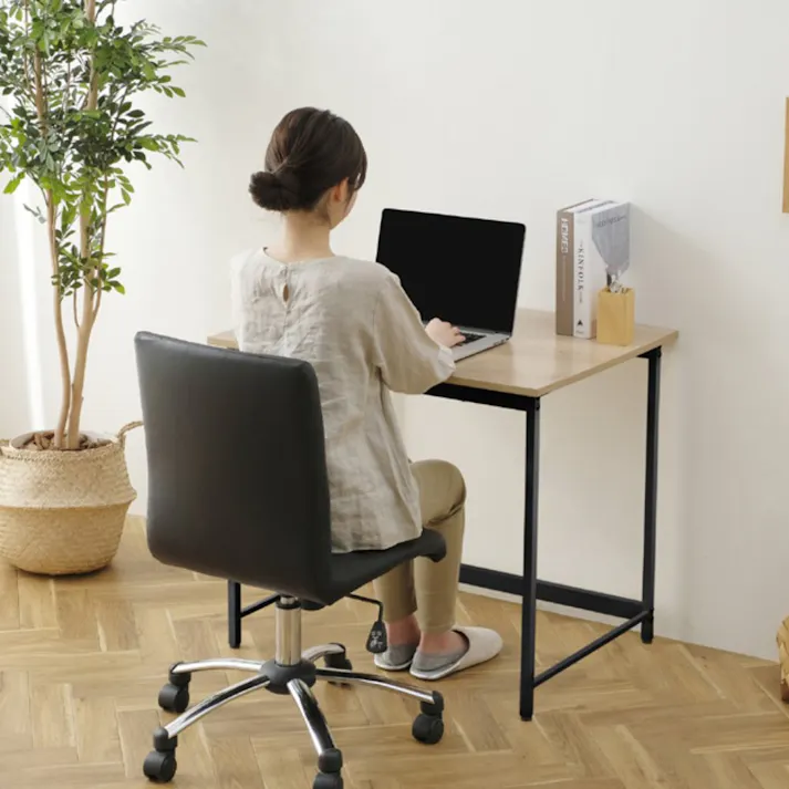 アイリスオーヤマ ベーシックデスク800×600 BDK-8060 ライトナチュラル/ブラック リビング ワーク オフィス デスク 4967576533072【別送品】