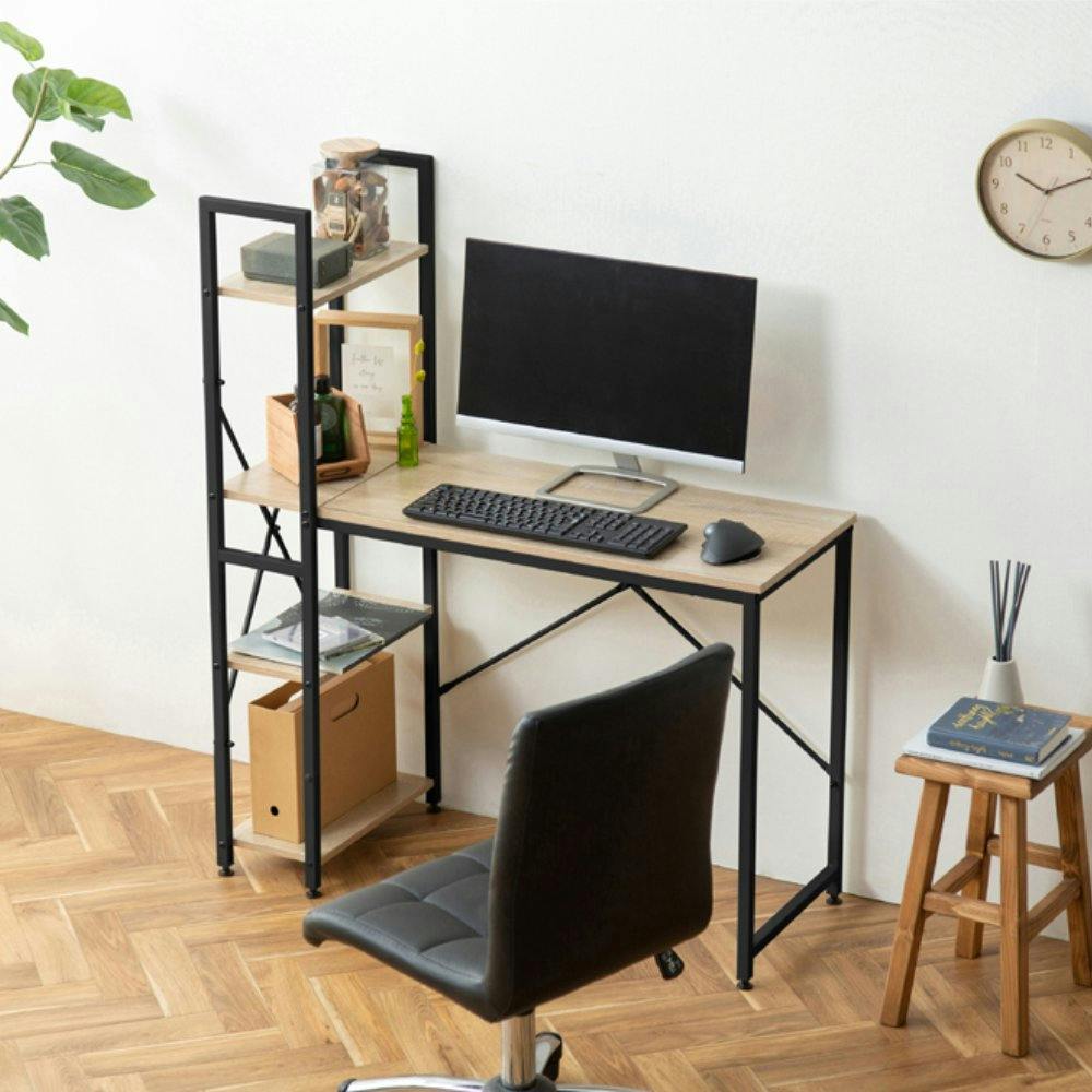 アイリスオーヤマ ラック付きデスク1000×420 RDK-1042 ライト