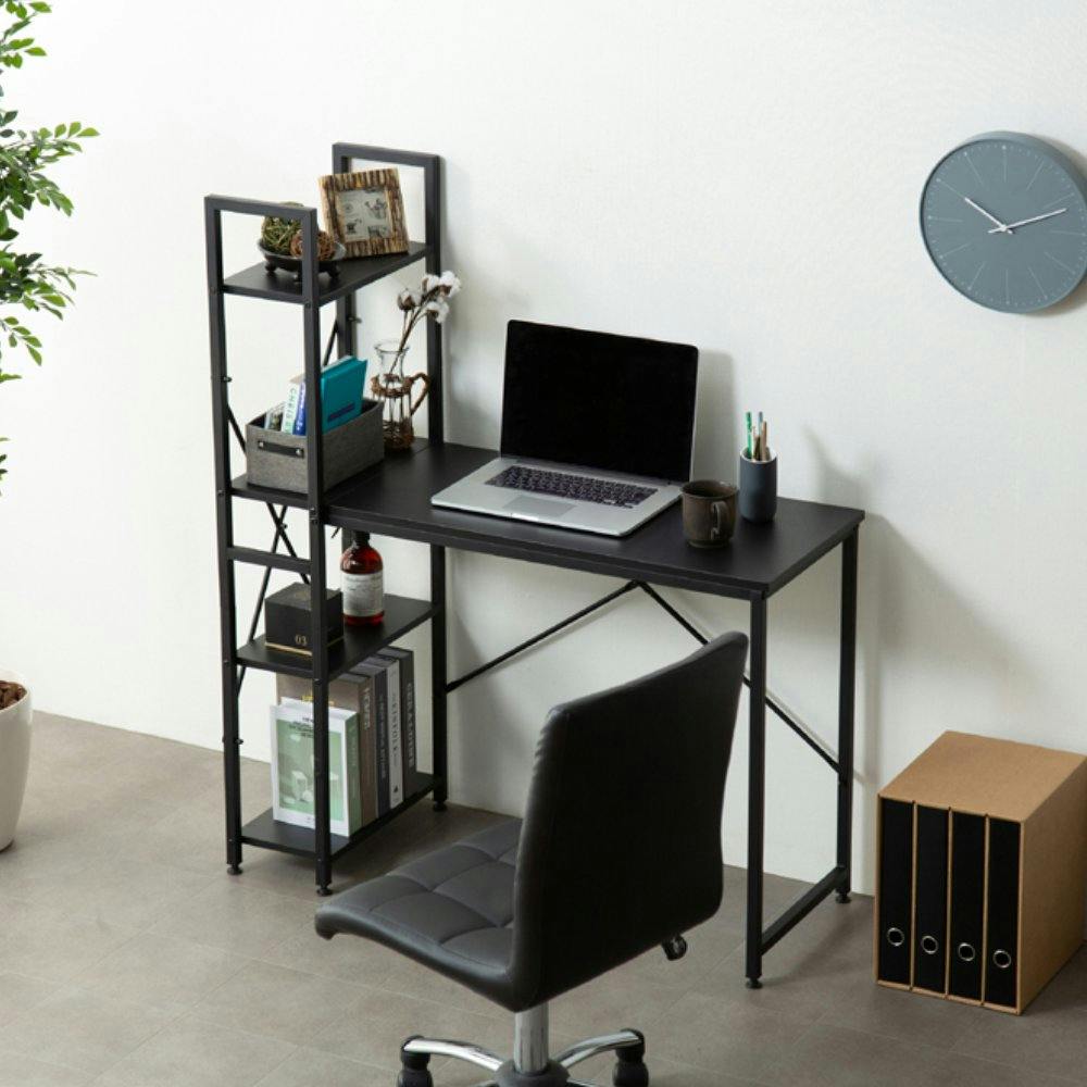 アイリスオーヤマ ラック付きデスク1000×420 RDK-1042 ブラック