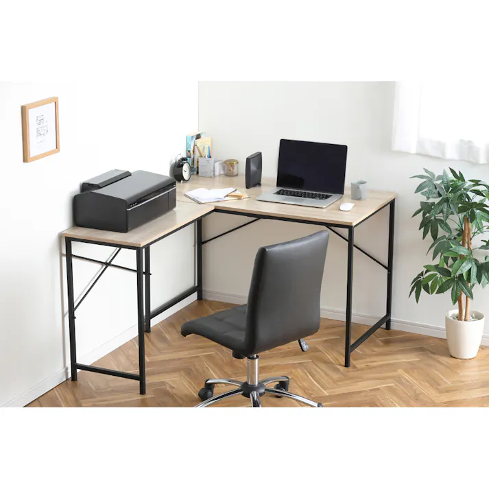 アイリスオーヤマ L型デスク LDK-1311 ライトナチュラル/ブラック リビング ワーク オフィス デスク 4967576534420【別送品】