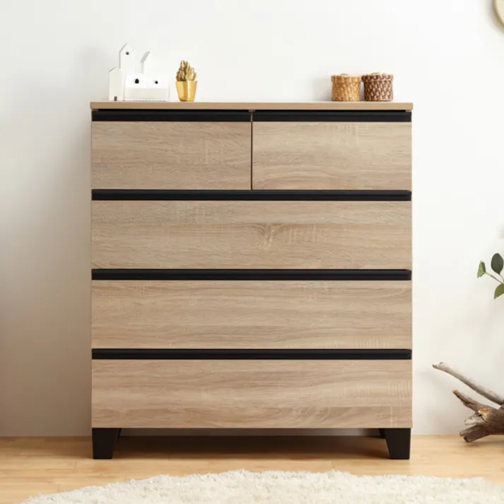 アイリスオーヤマ ウッドチェスト 脚付き WCHL-790 ライトナチュラル 収納 整理整頓 衣類 リビング 4967576544207【別送品】