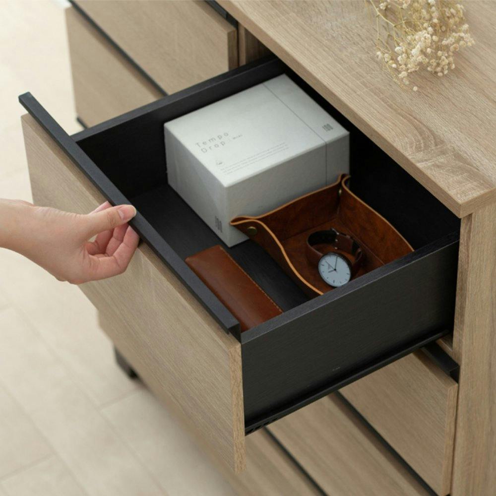 ナチュラルウッド チェスト 収納 楽天市場】ウッドトップチェスト 5段 HG-805R ホワイト ナチュラル