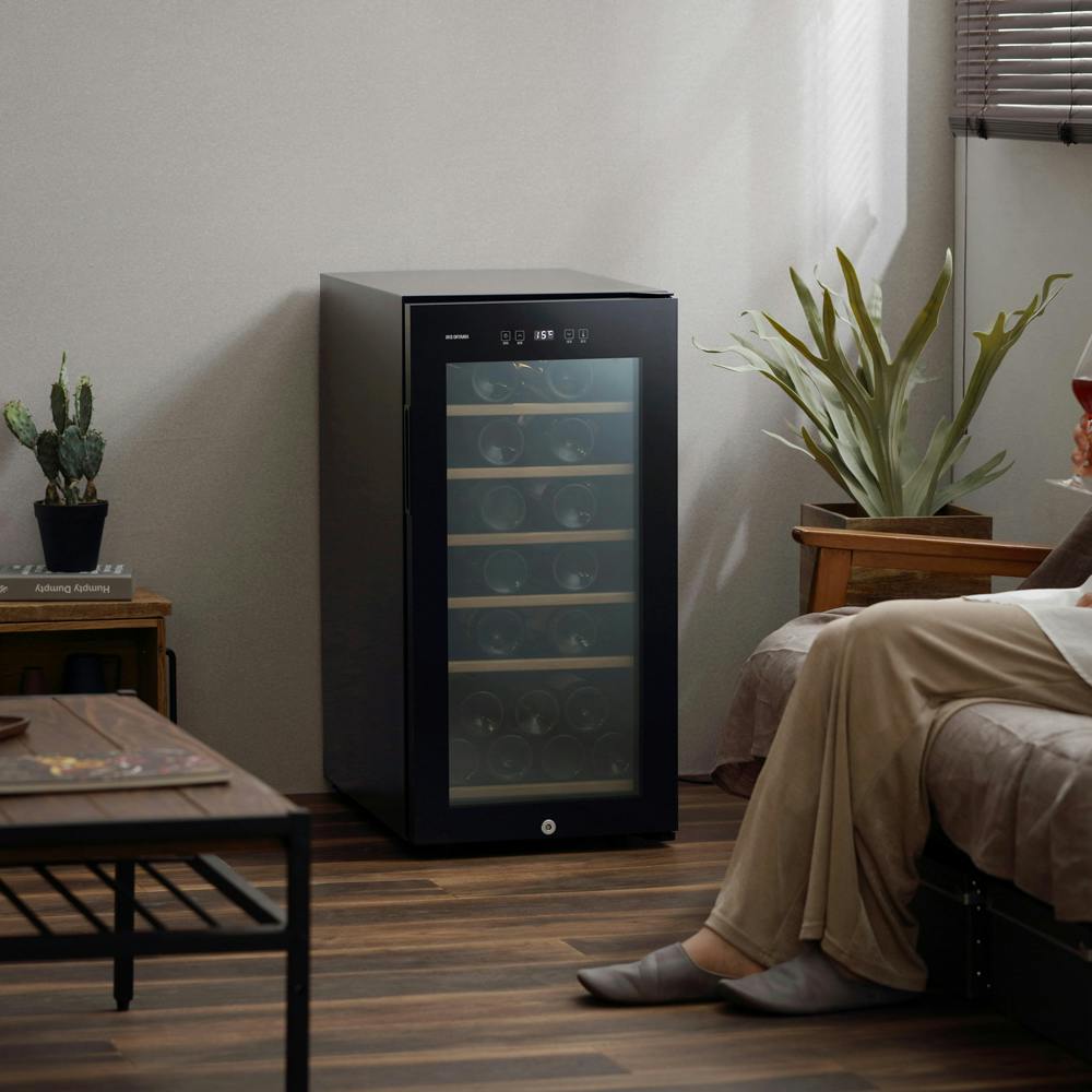 アイリスオーヤマ ワインセラー32本 IWC-C321A-B ブラック 冷蔵庫