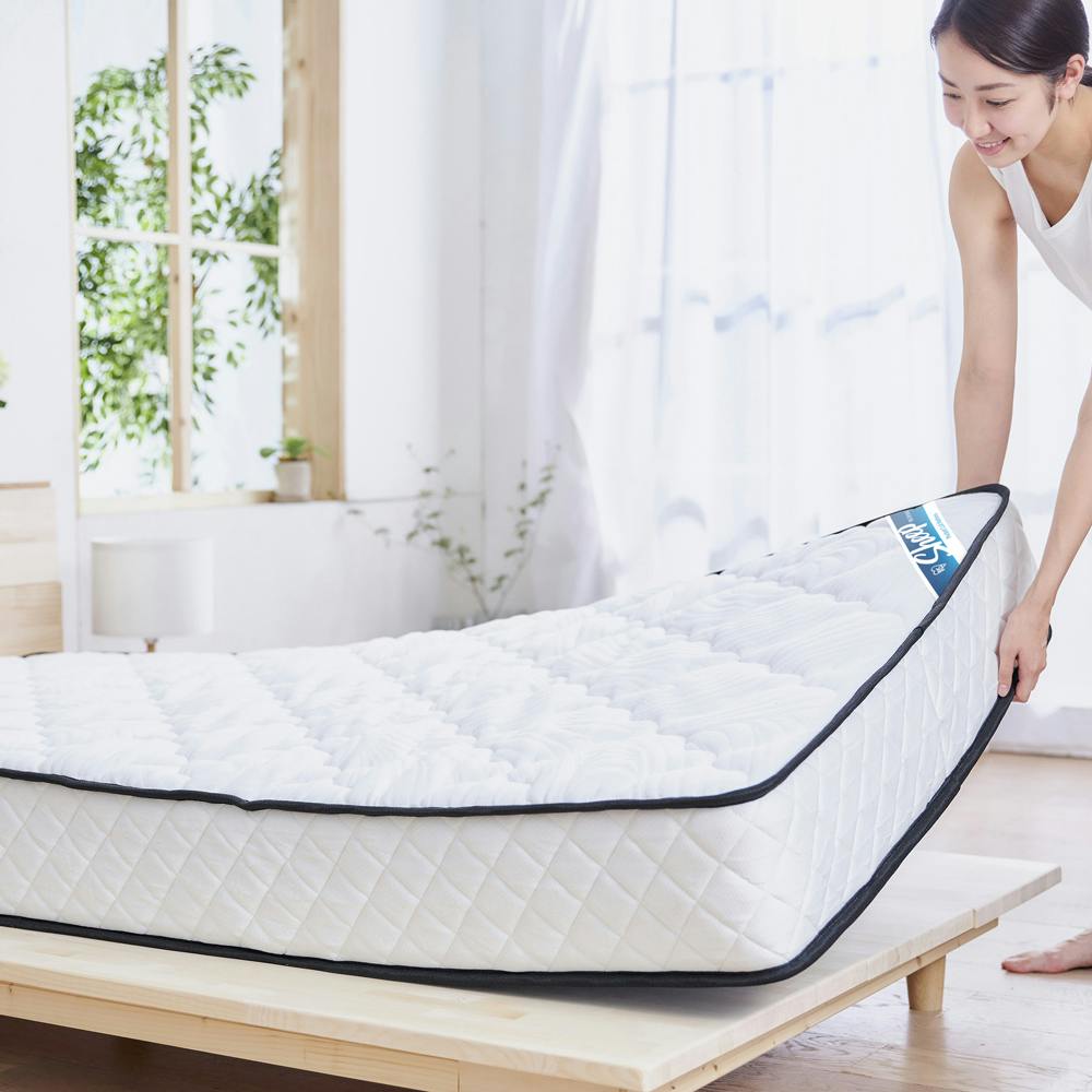 アイリスオーヤマ ポケットコイルマットレス PMTS20NR-S ホワイト 寝室