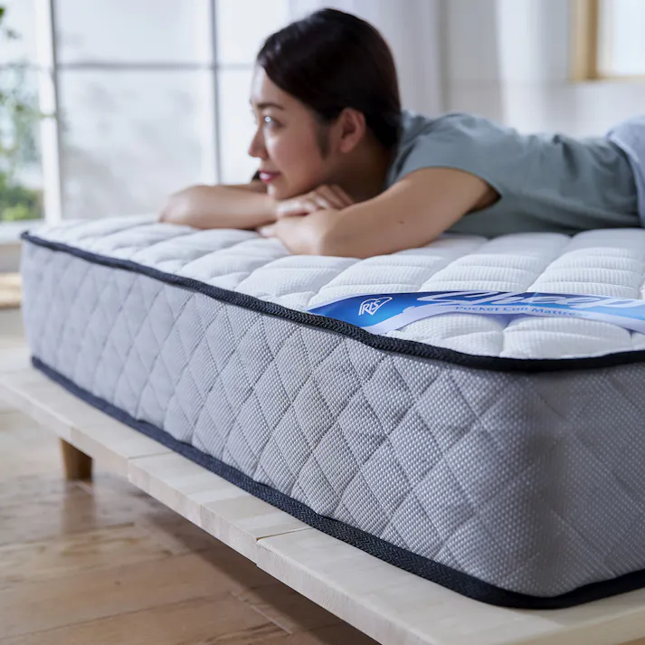 アイリスオーヤマ ポケットコイルマットレス PMTS22NR-SD ホワイト 寝室 睡眠 ベッド マットレス 4967576557801【別送品】