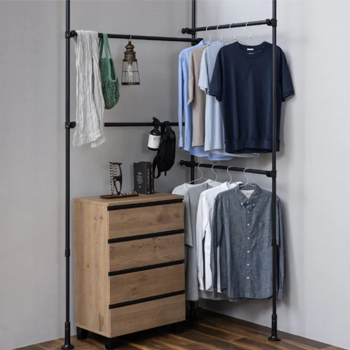 アイリスオーヤマ 突っ張りワードローブ TWR3-2630 ブラック 収納 整理整頓 ハンガーラック 4967576557931【別送品】