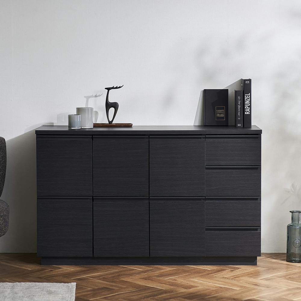 キッチンリビングキャビネット アイリスオーヤマ リビングキャビネット RCB-1190 ブラック キッチン