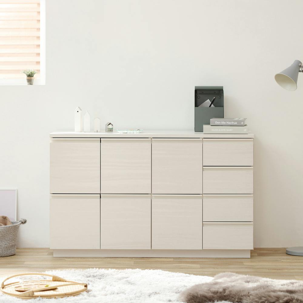 アイリスオーヤマ リビングキャビネット RCB-1190 オフホワイト