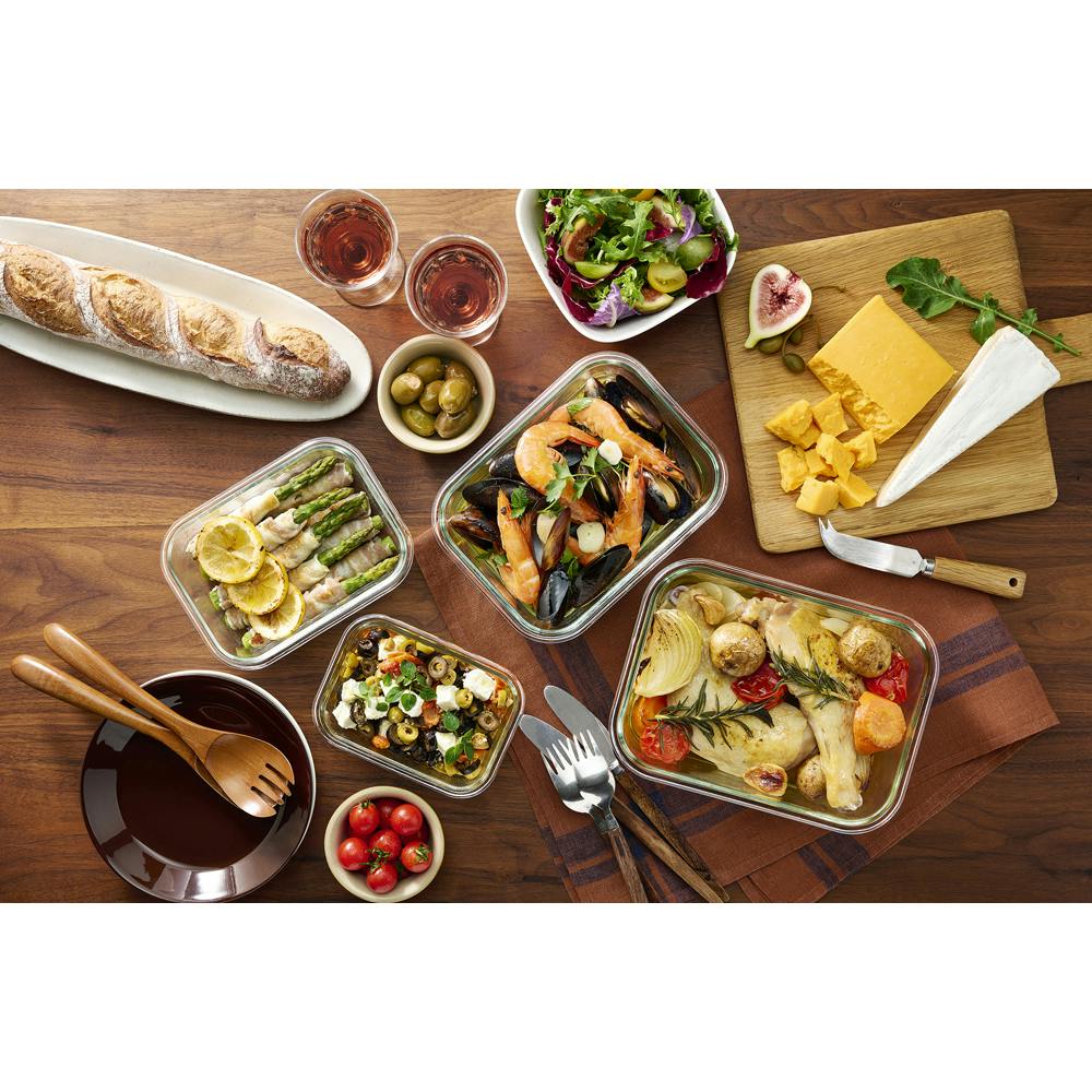 アイリスオーヤマ 耐熱ガラス容器 8点セット TGS-8S クリア 保存