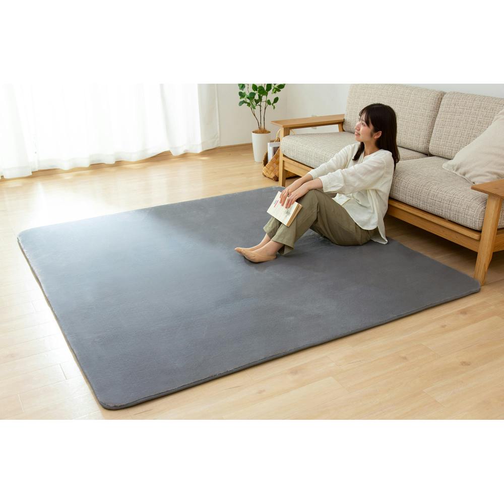 アイリスオーヤマ ラ・クッションラグ 低反発タイプ CRTE-1818 グレー