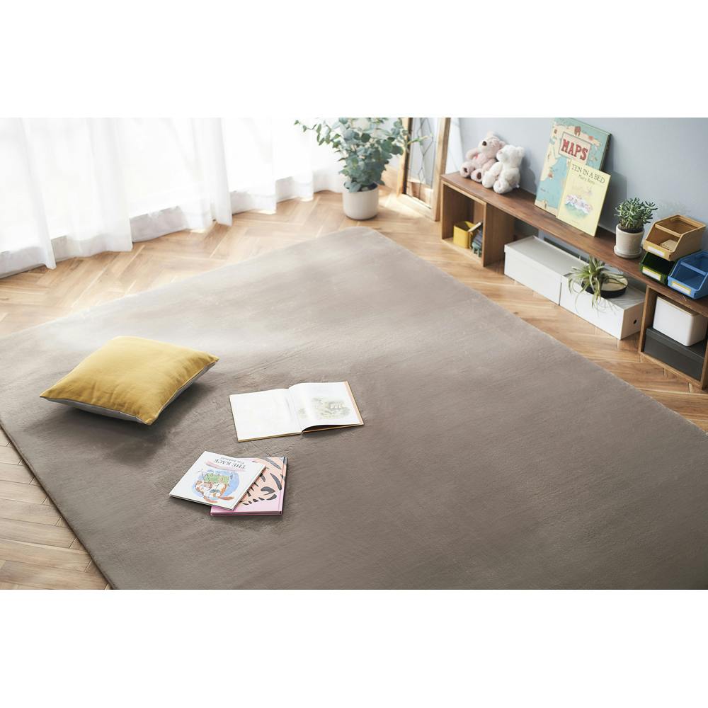 アイリスオーヤマ ラ・クッションラグ 低反発タイプ CRTE-1824 モカ