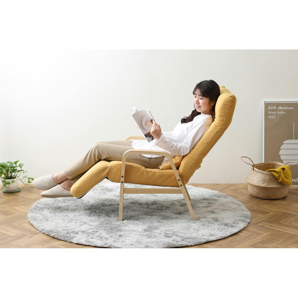 アイリスオーヤマ リクライニングウッドアームチェア FAC-RHB