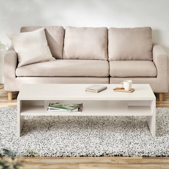 アイリスオーヤマ リビングテーブル LTB-1190W オフホワイト リビング ワーク オフィス テーブル 4967576599412【別送品】