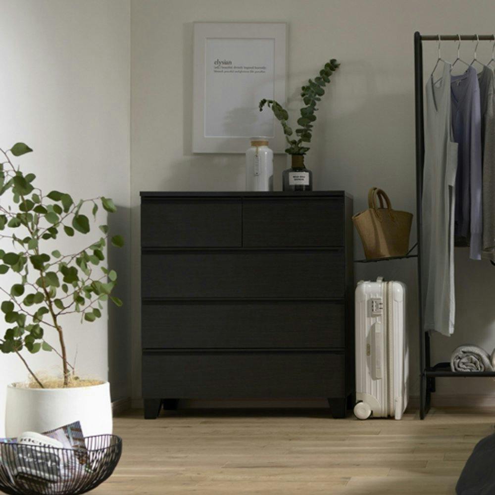 ウッドチェスト アイリスオーヤマ ウッドチェスト 脚付き WCHL-790 ブラック 収納 整理