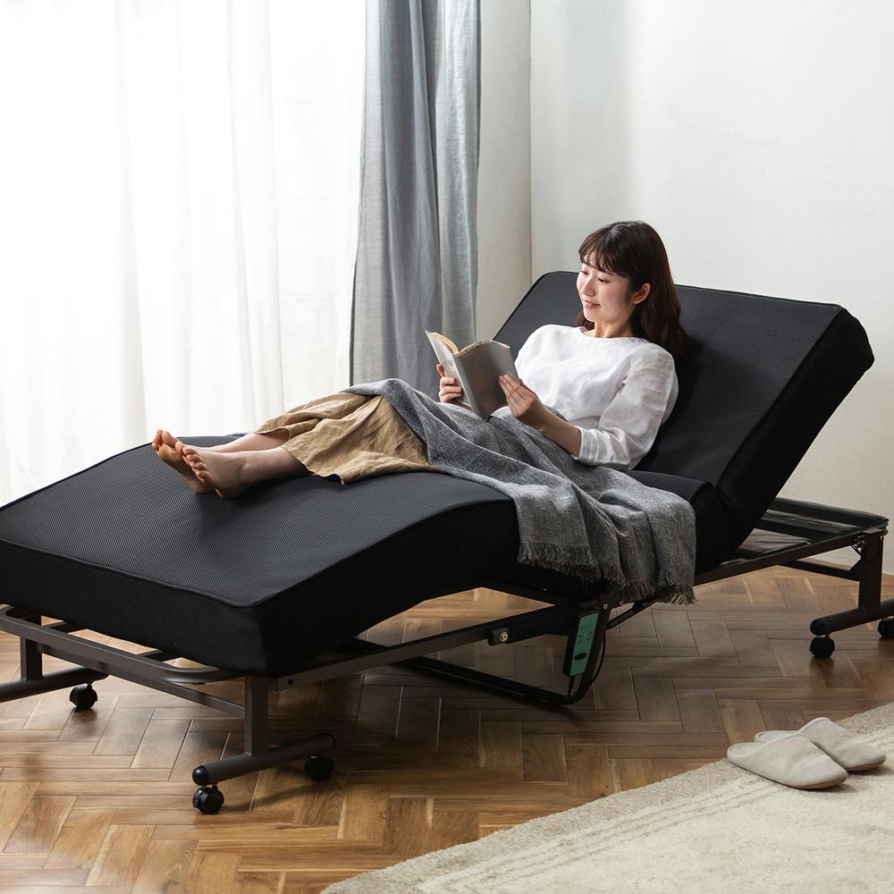 アイリスオーヤマ 折りたたみ電動リクライニングベッド OTB-PDN