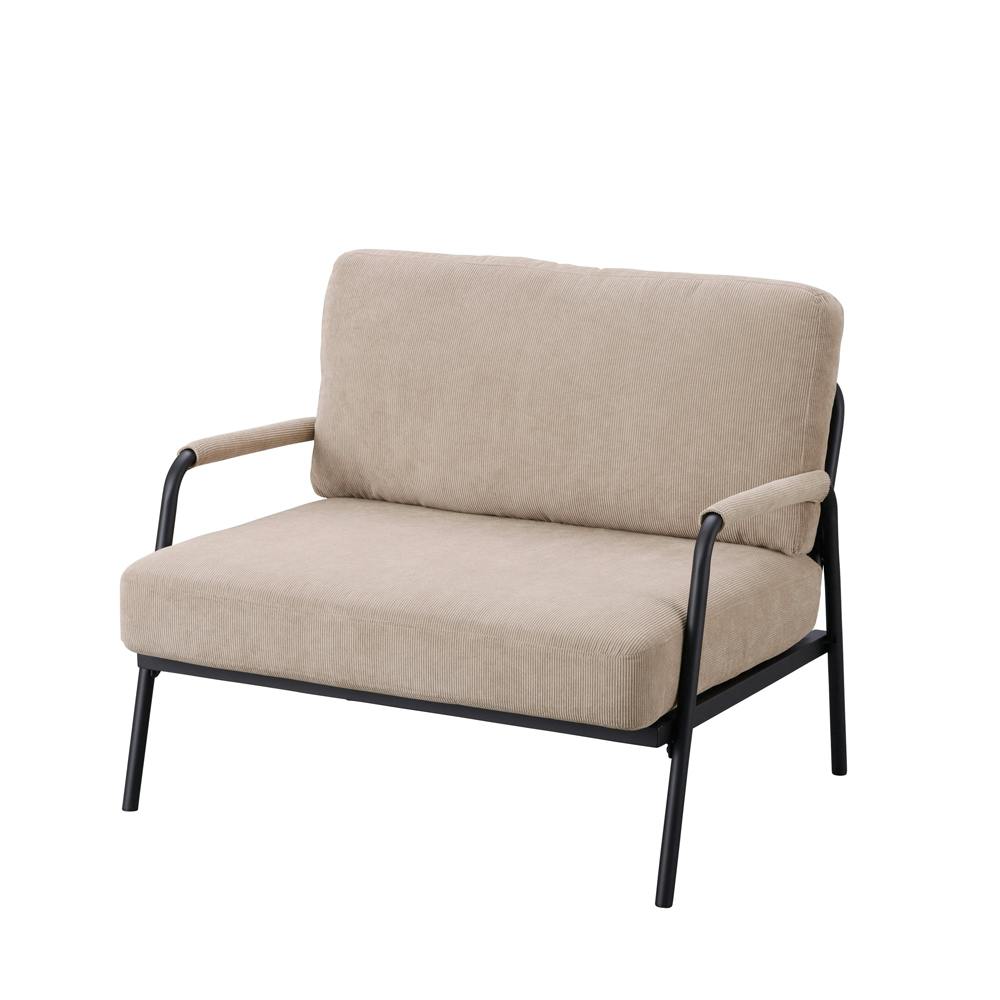 アイリスオーヤマ 1人掛けコーデュロイソファ SFCS-90 グレージュ インテリア ソファ 4967576613491 ソファー