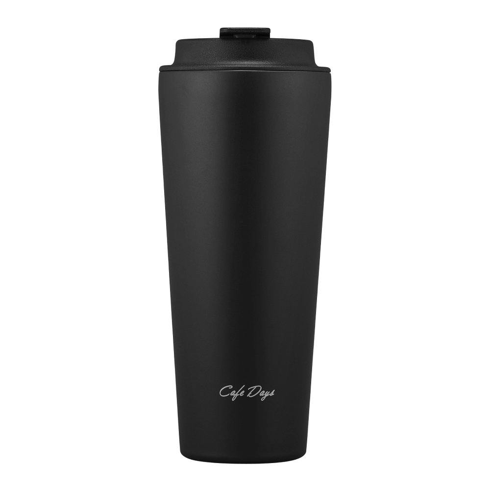 アイリスオーヤマ Cafe days トラベラーリッド付きタンブラー スリムタイプ NCD-TLT470 ブラック お出かけ 飲み物 タンブラー マグボトル 4967576619134【別送品】
