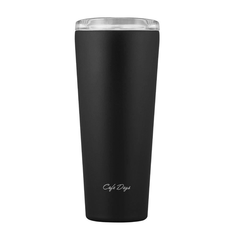 アイリスオーヤマ Cafe days ふた付きタンブラー スリムタイプ NCD-L470 ブラック お出かけ 飲み物 タンブラー マグボトル 4967576619172【別送品】