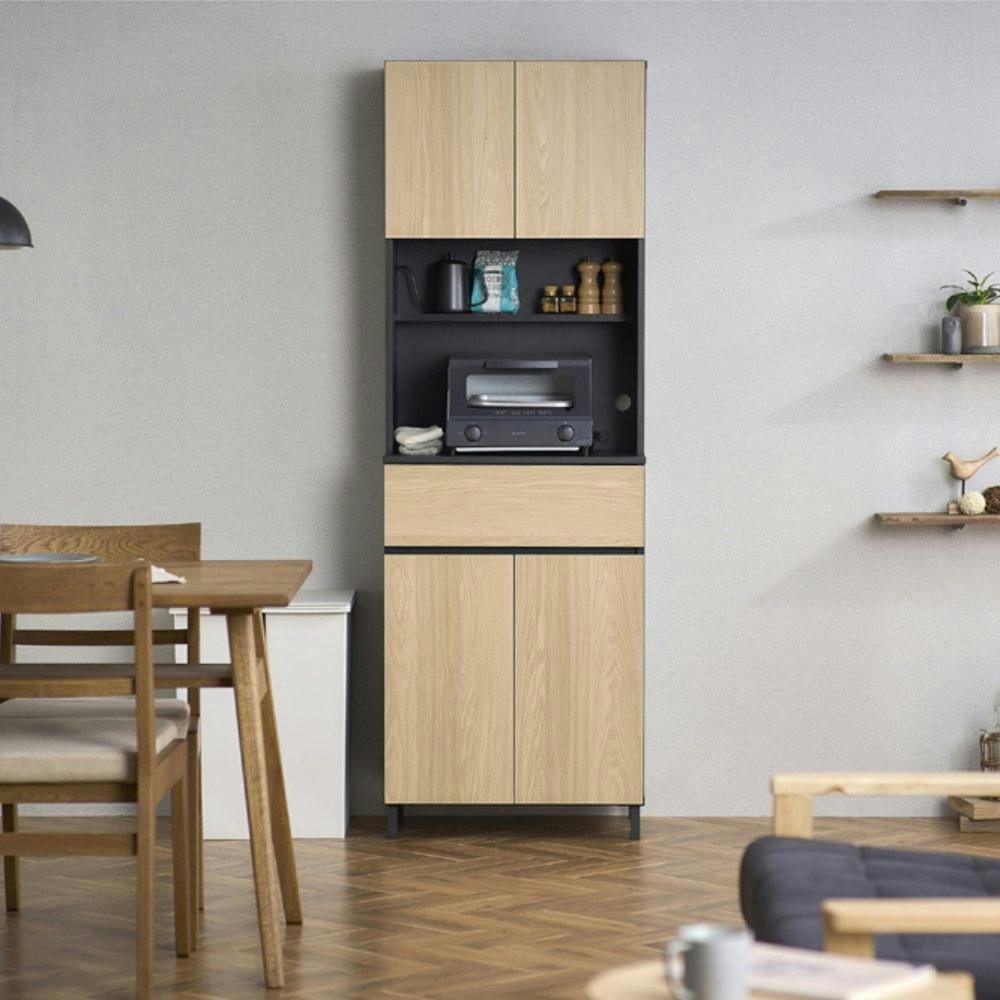 キッチンキャビネット アイリスオーヤマ キッチンキャビネット KCB-590H ナチュラル/ブラック