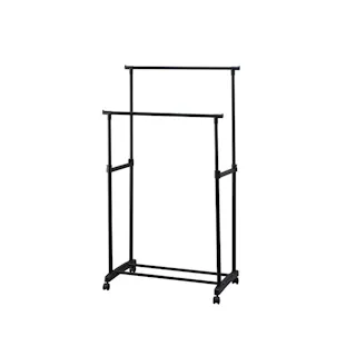 アイリスオーヤマ パイプハンガー ダブルタイプ PE-E280R ブラック 収納 整理整頓 パイプハンガー ハンガーラック 4967576632577【別送品】