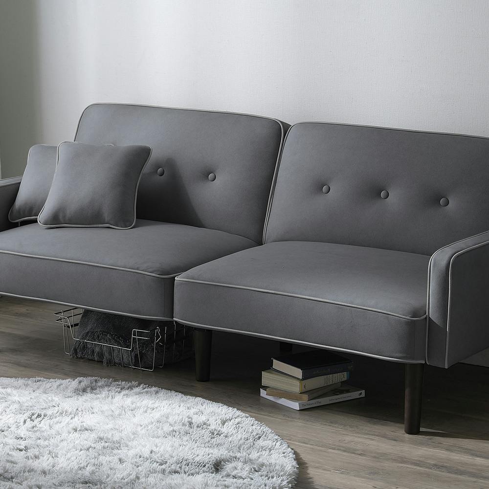 アイリスオーヤマ 2人掛けリクライニングソファ DRSB-2S ダークグレー