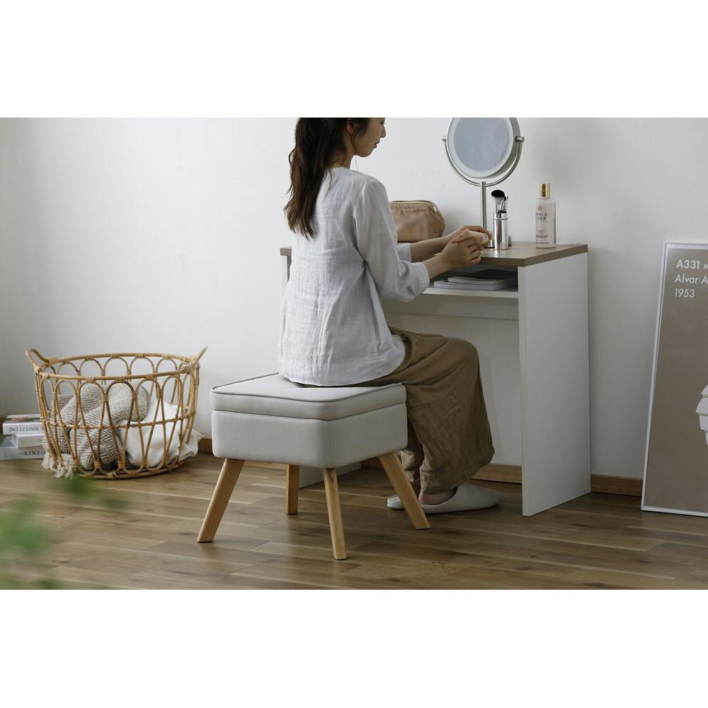 アイリスオーヤマ 収納付オットマン FAC-OT アイボリー チェア 椅子