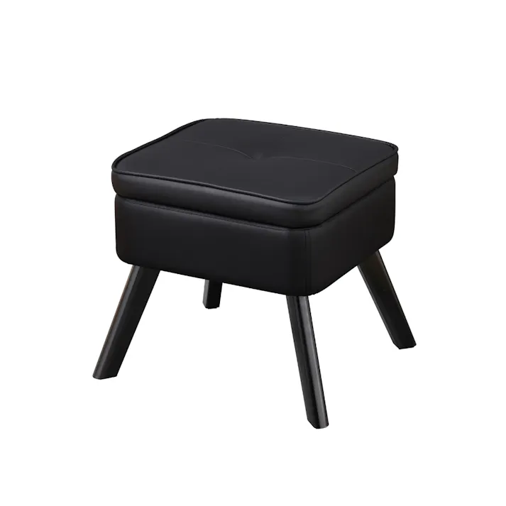 アイリスオーヤマ 収納付オットマン LEC-OT ブラック チェア 椅子 イス 座椅子・クッション 4967576637848【別送品】
