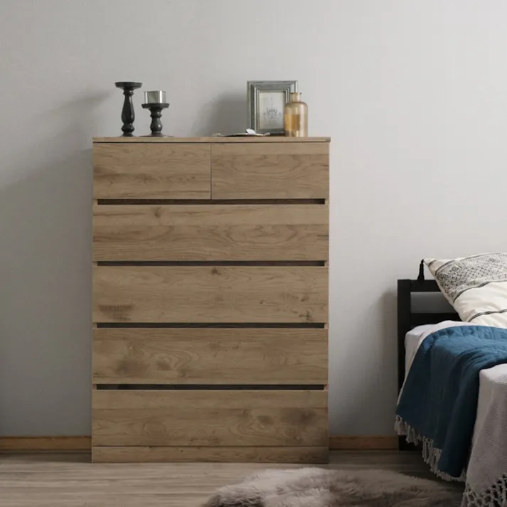 アイリスオーヤマ ウッドチェスト ハイタイプ WCH-790H アッシュブラウン 収納 整理整頓 衣類 リビング 4967576638326【別送品】