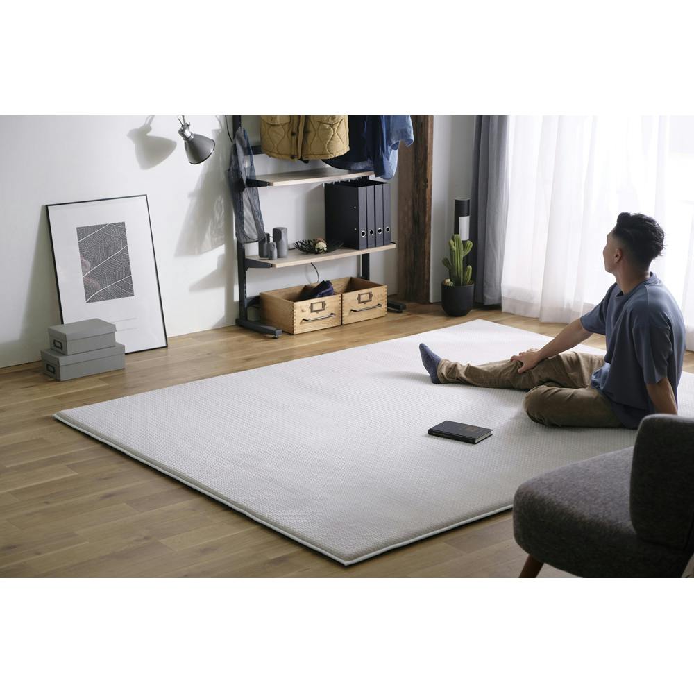 アイリスオーヤマ ラ・クッションラグ ヘリンボーンベロア ACRHV-1824 アイリスオーヤマ ラ・クッションラグ ヘリンボーンベロア ACRHV-1824