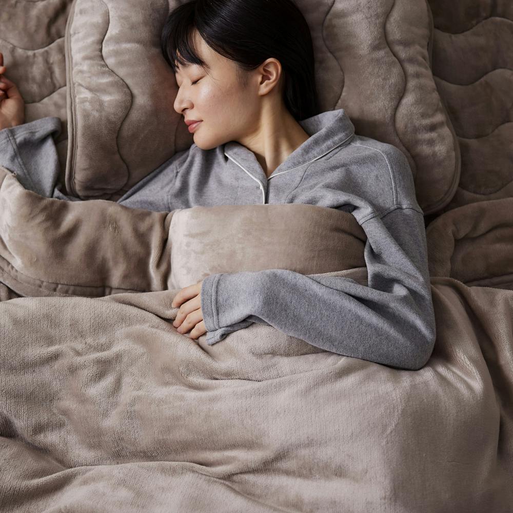 アイリスオーヤマ 2枚合わせ毛布 BBK-TRV-S ベージュ 毛布 あったか