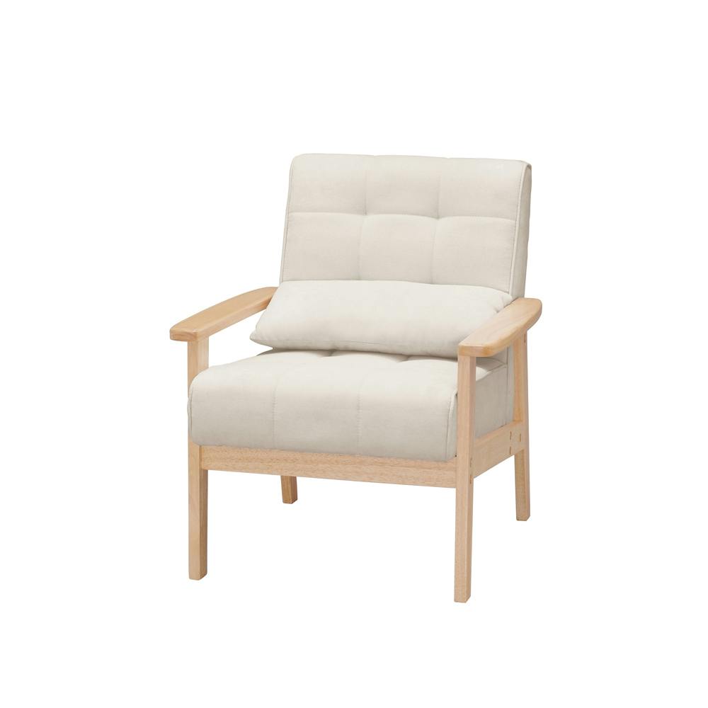 アイリスオーヤマ 1人掛けウッドフレームソファ WFS-1S オフホワイト インテリア ソファ 4967576640831【別送品】