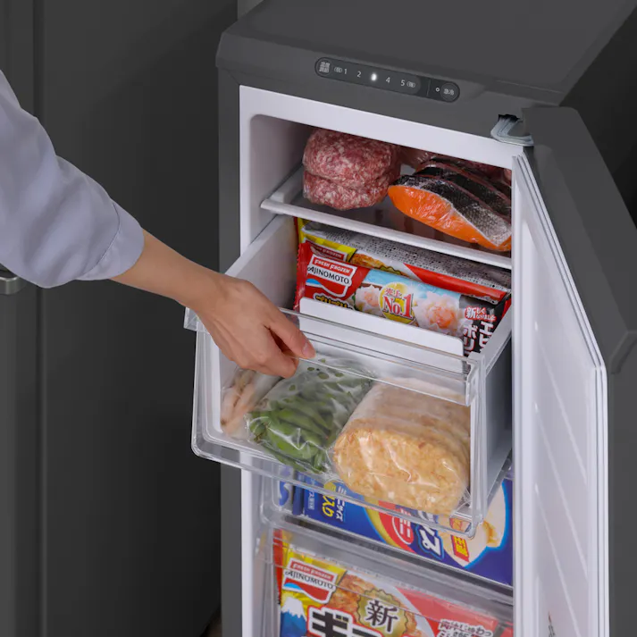アイリスオーヤマ 冷凍庫80L IUSN-8B-HA チャコールグレー 冷凍食品 ストック 冷凍庫 4967576646376【別送品】
