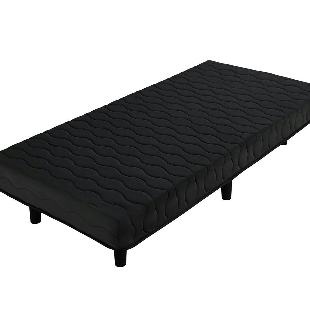 アイリスオーヤマ 脚付きボンネルコイルマットレスS BAM-S ブラック 寝室 睡眠 ベッド ベッド 4967576646871【別送品】