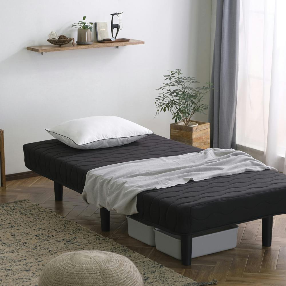 アイリスオーヤマ 脚付きボンネルコイルマットレスS BAM-S ブラック