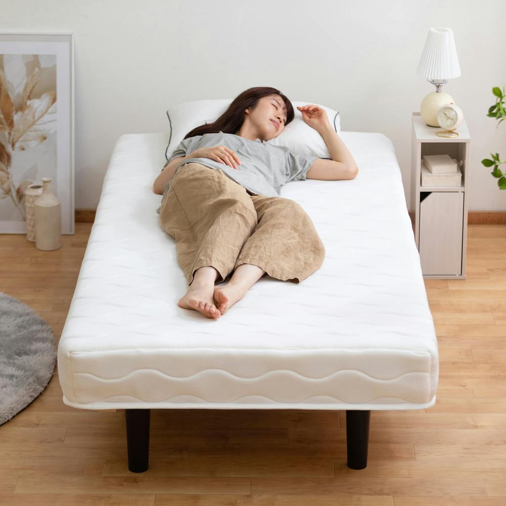 アイリスオーヤマ 脚付きポケットコイルマットレスS PAM-S ホワイト