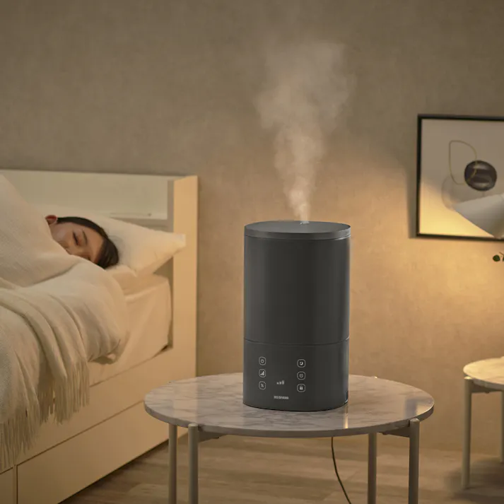 アイリスオーヤマ 上給水ハイブリッド加湿器550ml AHM-HU55A-H グレー 喉 声 乾燥 加湿器 4967576648073【別送品】