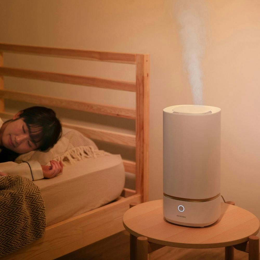 アイリスオーヤマ 上給水超音波加湿器 AHM-UU23A-W ホワイト 喉