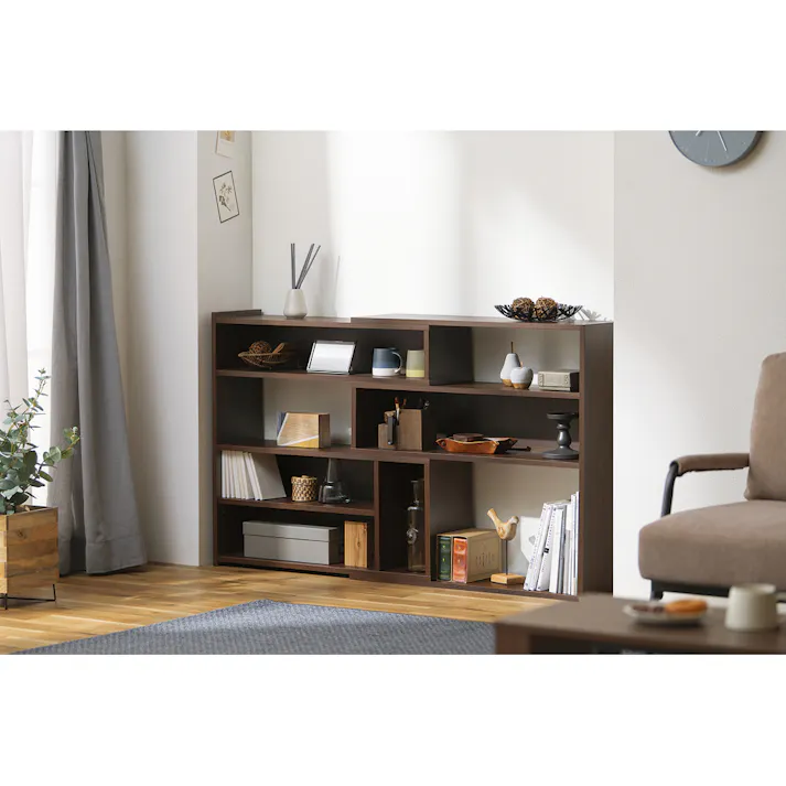 アイリスオーヤマ ウッドスライドラック WSLR-800 ウォールナット 収納 整理整頓 ラック 4967576649124【別送品】