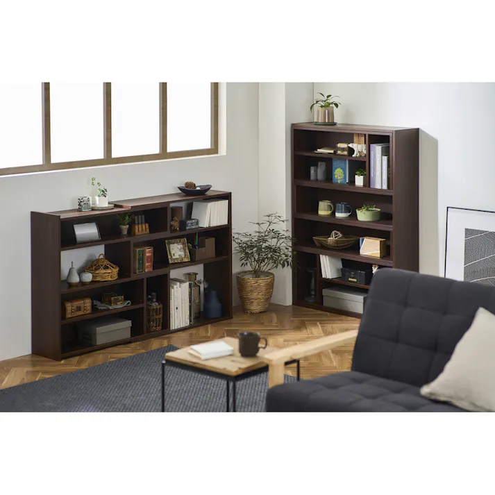 アイリスオーヤマ ウッドスライドラック WSLR-800 ウォールナット 収納 整理整頓 ラック 4967576649124【別送品】