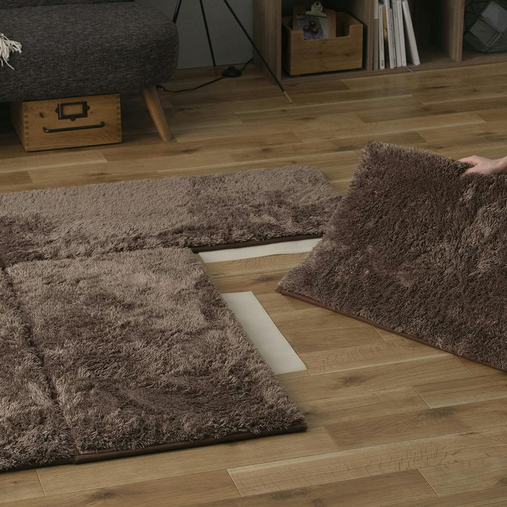 アイリスオーヤマ ジョイントラグ シャギー JTR-S5010 ブラウン マット